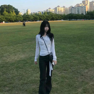 Lucy Zipper Button Flare Bootcut Daily Long Pants