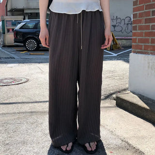Tour Women's Elastic Stripe Elastic Loose Fit Wide Summer Tracksuit Training Free Pants