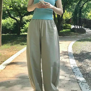 Loose Fit String Wide Daily Long Pants