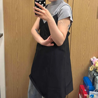 Plain Zipper Strap Sleeveless A-Line Mini Dress