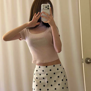 Plain Fitted Slim Fit Short Sleeve Daily T-shirt