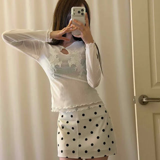 Frill Slim Fit Daily Long Sleeve T-shirt