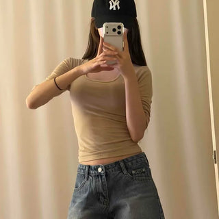 Libby Plain Slim Fit Round Neck Daily Short Sleeve T-shirt