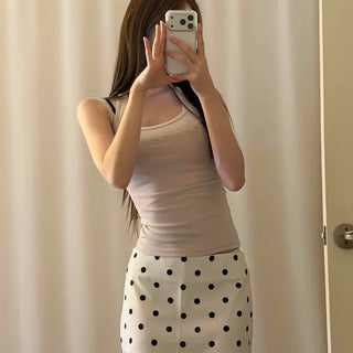 Plain Strap Fitted Slim Fit Daily Sleeveless