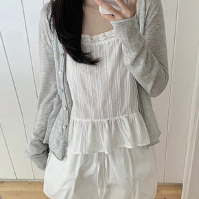 Non-scratchy, Soft Linen Cardigan  Summer Long Sleeve