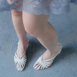 Prokop Curved Detail Slingback 6cm Kitten Heel Sandals 2 Colors
