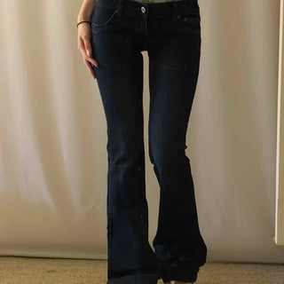 Washed Zipper Flare Bootcut Daily Long Pants