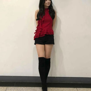 Washed Button Straight Casual Shorts