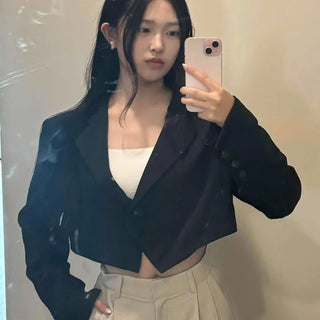 Plain Button Long Sleeve Daily Jacket