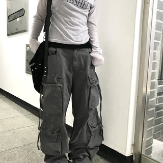 Unisex Aeron Detail Washed Cotton Cargo Pants (2 colors)