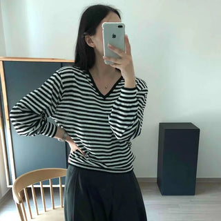 Loose-fit Striped Long-sleeve Casual