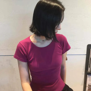 Plain Regular Fit Short Sleeve Basic Casual Short Sleeve T-shirt