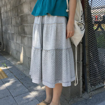 Chika Stripe Dot Mix Skirt