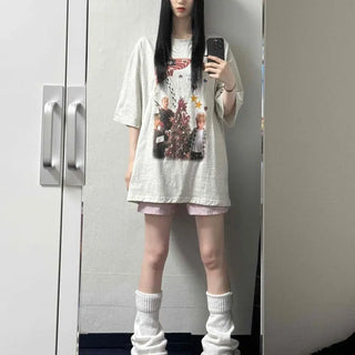 Oversized Printed Daily Short Sleeve T-shirt