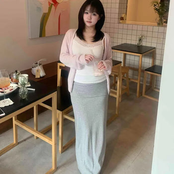 Relaxed Fit Straight H-Line Daily Long Skirt