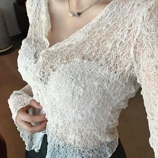 See-through Feminine Long Sleeve T-shirt