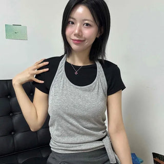 Fitted Plain String Daily Sleeveless