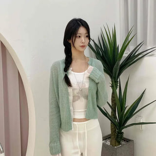 Robe Frill Button Down Regular Fit Plain Long Sleeve Cardigan