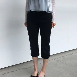 Slit 3/4 Length Capri Pants 1 color