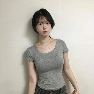 Plain Fitted Slim Fit Short Sleeve T-shirt