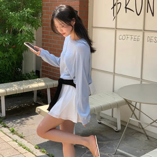 Grain Flare Back Elastic Mini Skirt