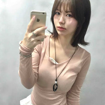 Reno Slim Fit Plain Basic Daily Long Sleeve T-shirt
