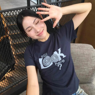 Dor Printed Graphic Lettering Regular Fit Daily Short Sleeve T-shirt