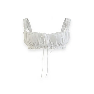 White eyelet lace bustier crop top