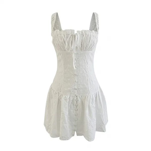 Punched Lace Whisper Corset Mini Dress