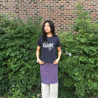 String Stripe Straight H-Line Midi Skirt