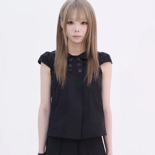 Doki Button Puff Blouse