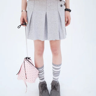 Low Wrap Pleated Mini Skirt