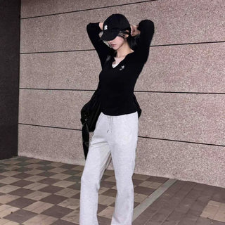 String Plain Straight Loose Fit Daily Training Bottoms