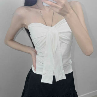 Ribbon Shirring Wrap Fitted Plain Sleeveless