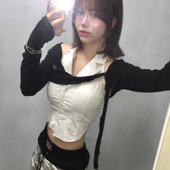 Long Sleeve Plain String Casual Cardigan