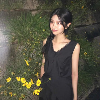 Frill String Wrap A-Line Sleeveless