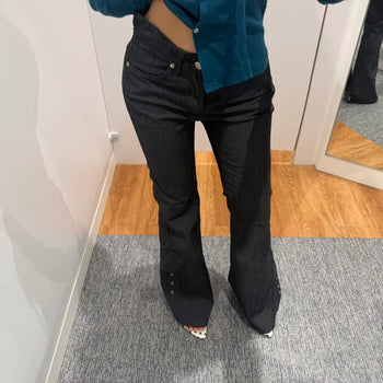 Hip-lifting pants ) Summer cool eyelet boot pants