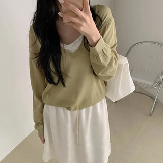 *Salant Item* V-neck Sheer Knit