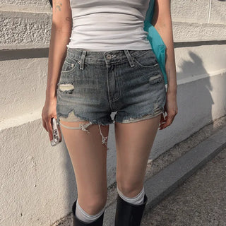 Huas Damaged Denim Shorts