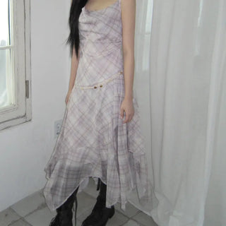 Kyuren Check Sleeveless Long Dress