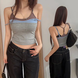 C-apple layered sleeveless top