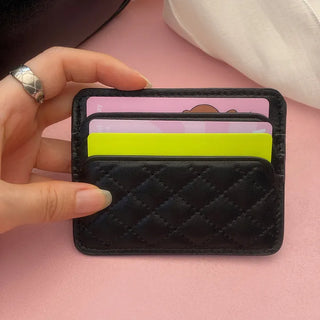 Lambskin Quilted Card Holder