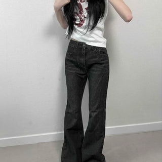 Washed Flare Bootcut Casual Long Pants