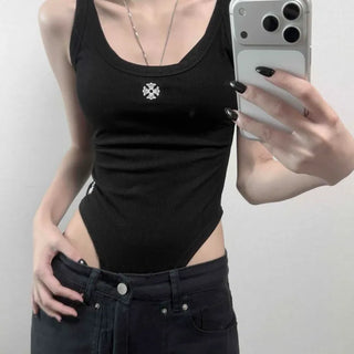 Snap Slim Fit Plain Daily Sleeveless