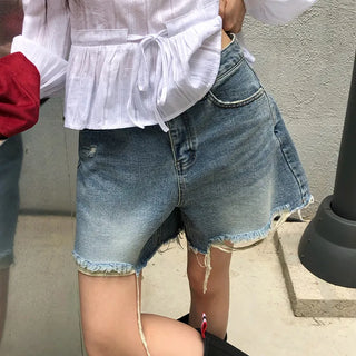 Loss Damage Short Denim Pants