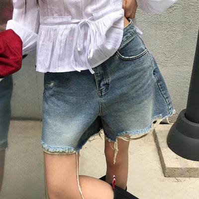 Loss Damage Short Denim Pants