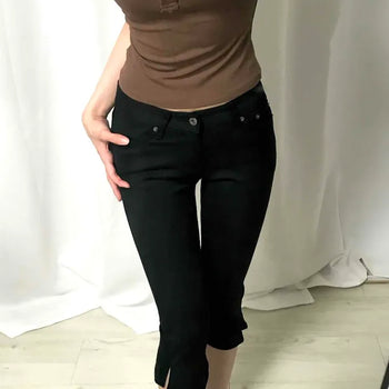 Slim Fit Button Zipper Straight Daily Shorts
