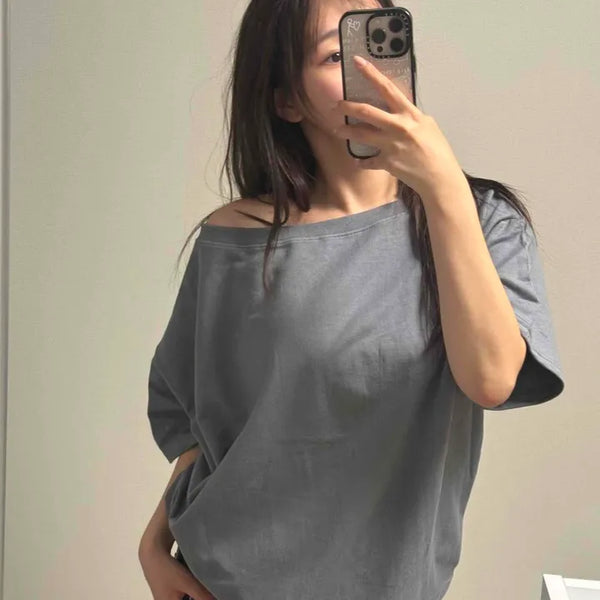 Plain Loose Fit Daily Short Sleeve T-shirt