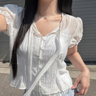 Le Reve See-through Tie Blouse