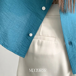 No-ple Satin Half Slacks